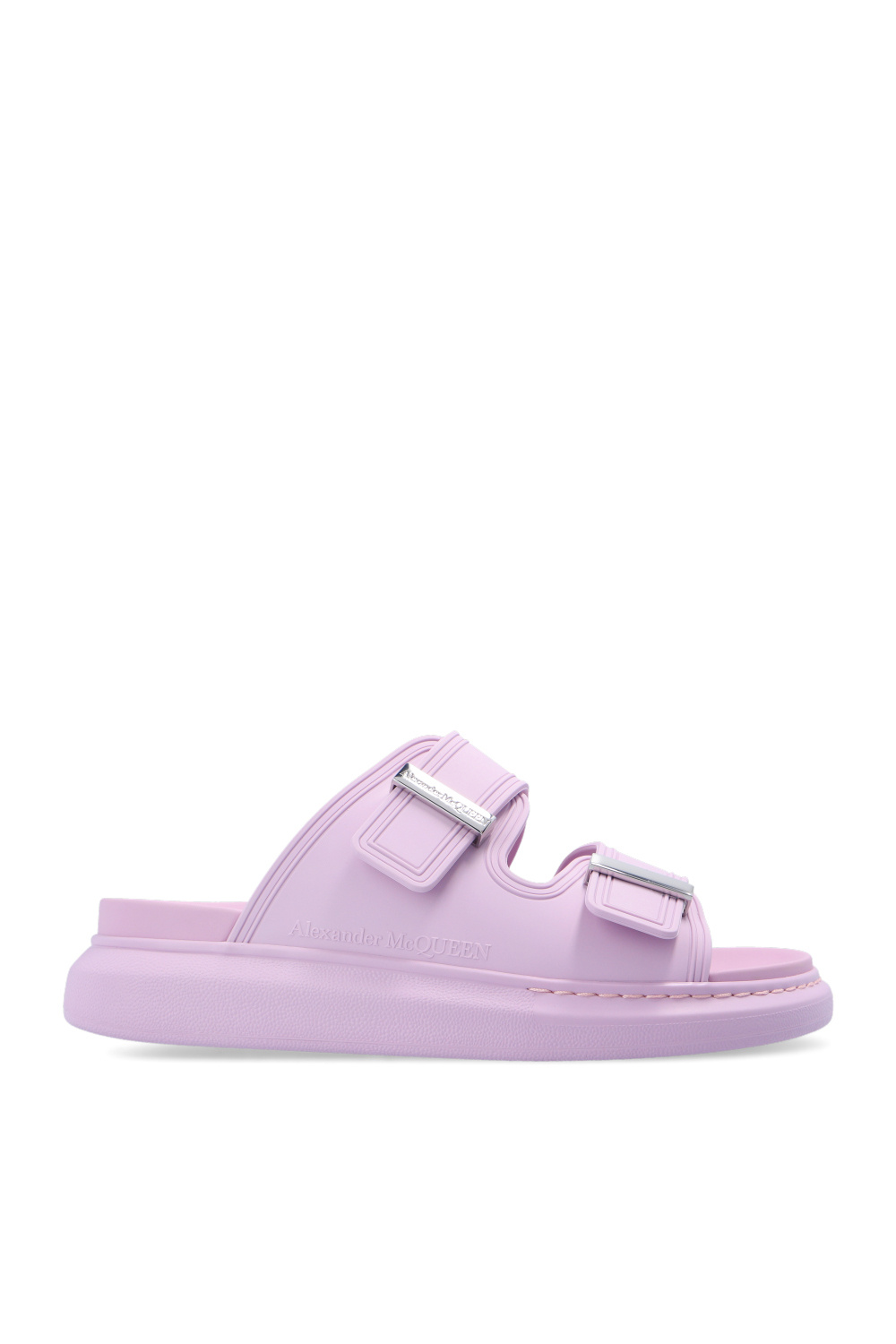 サンダル・ミュール MCQUEEN 'Rubber' sandals Alexander McQueen Hybrid Buckled Rubber Sandal Burgundy